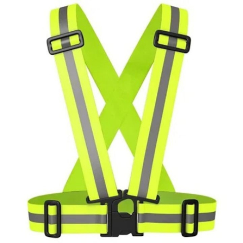 CASA & GRADINA - Ham cu banda reflectorizanta universal, reglabil, material elastic - Verde