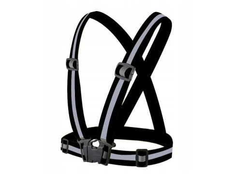 Ham reflectorizant negru reglabil, benzi elastice 40 mm, reflector 15 mm, talie 70-104 cm [4]
