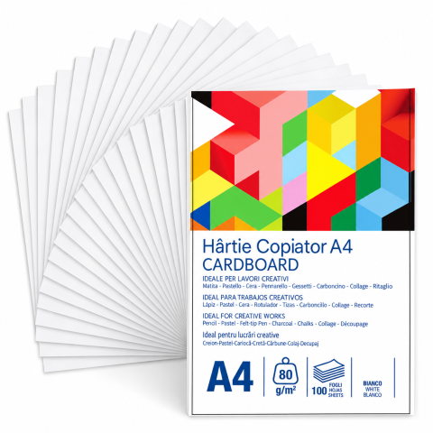 Diverse accesorii papetarie - Hartie copiator alba A4 210 x 297 mm, 80 g/mp, top 100 coli