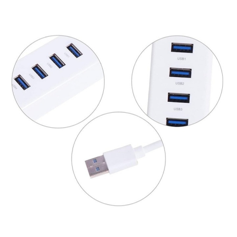 Hub 4x port USB, transmisie rapida, 5 Gbps, 480 Mbps - Alb [2]