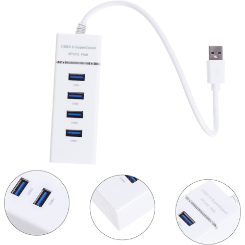 Hub USB 3.0 cu 4 porturi, Hi-Speed, alb – solutia compacta pentru conectivitate extinsa si transfer rapid de date [3]