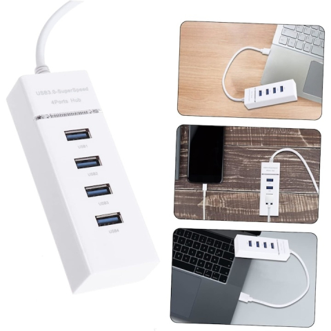 Hub USB 3.0 cu 4 porturi, Hi-Speed, alb – solutia compacta pentru conectivitate extinsa si transfer rapid de date [4]