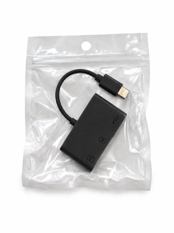 Hub USB-C negru 3 in 1 cu USB 3.0, cititor card SD si TF microSD, adaptor Type-C pentru laptop, tableta, telefon si transfer date [3]