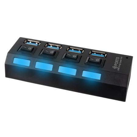 Hub 4x port USB, transmisie rapida 3.0 - Negru [3]