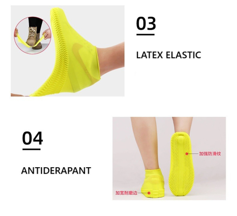 Husa impermeabila pentru incaltaminte, antiderapanta, din latex, marime L 41–47, negru [5]