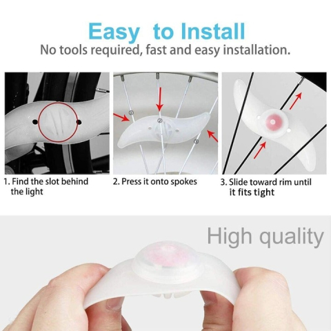 Iluminat LED decorativ, pentru spite de bicicleta - albastru [2]