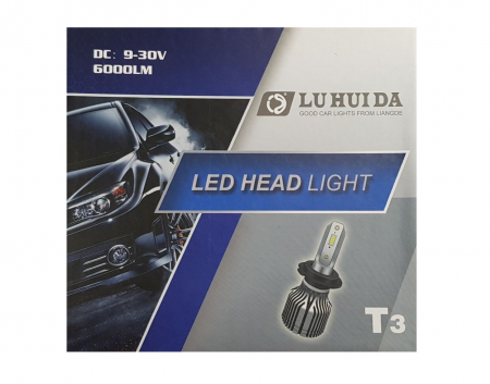 Lumini auto - Set 2 Becuri auto LED, model T3, soclu H7, putere set 56W, 12.000 lumeni