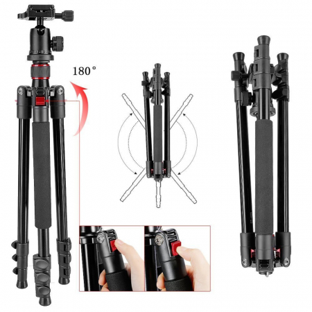 Trepied profesional Neewer aparate,camere foto,filet universal 1/4,inaltime maxima 158 cm [5]