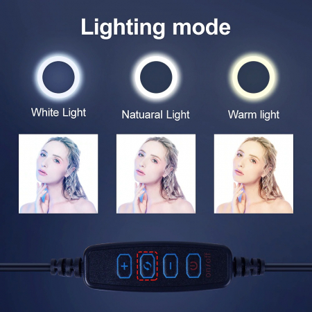 Lampa circulara LED diametru 26 cm,cablu de alimentare,cotrol din telecomanda [2]
