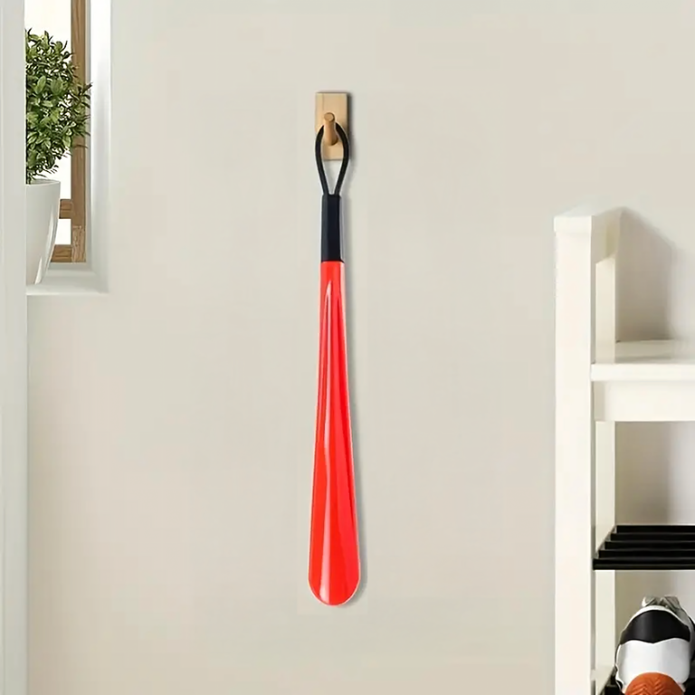 Incaltator rosu 48 x 5 cm, lung din plastic, cu maner pentru agatare, accesoriu practic pentru incaltaminte [5]