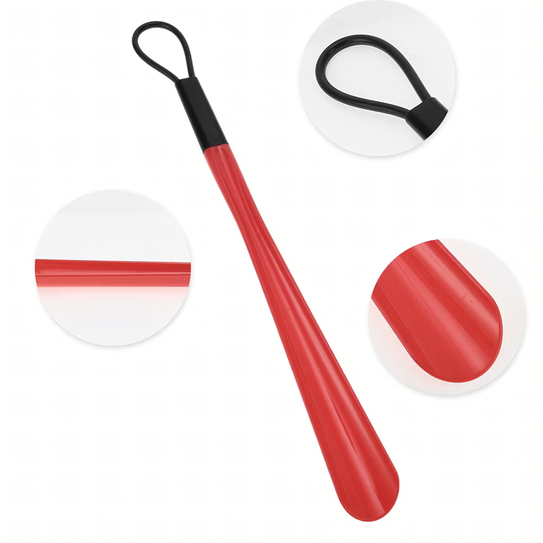 Incaltator rosu 48 x 5 cm, lung din plastic, cu maner pentru agatare, accesoriu practic pentru incaltaminte [7]