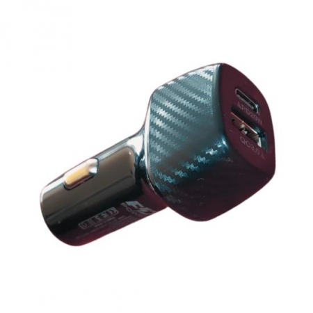 Accesorii auto telefoane - Incarcator auto 20W, alimentare 12-24V, 1x type C,1x USB - Negru