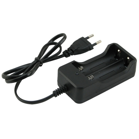 Diverse - Incarcator de acumulatori Li-ion 18650, pentru 2 baterii - Negru