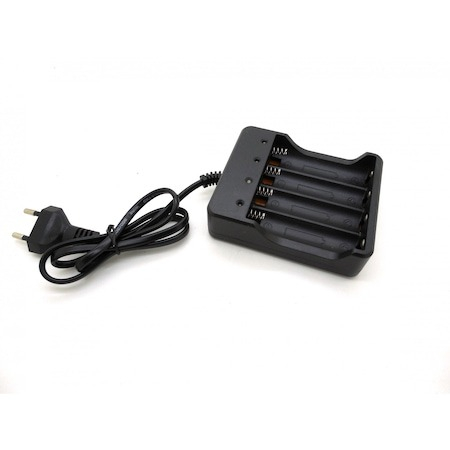 Diverse - Incarcator de acumulatori Li-ion 18650, pentru 4 baterii - Negru