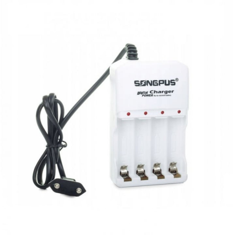 Diverse - Incarcator pentru baterii de tip AA/AAA cu indicatori LED, alimentare 220V, Alb