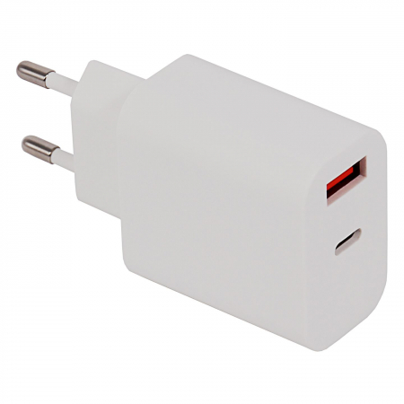 Incarcatoare telefoane - Incarcator priza incarcare rapida,1x USB,1x Type C - Alb