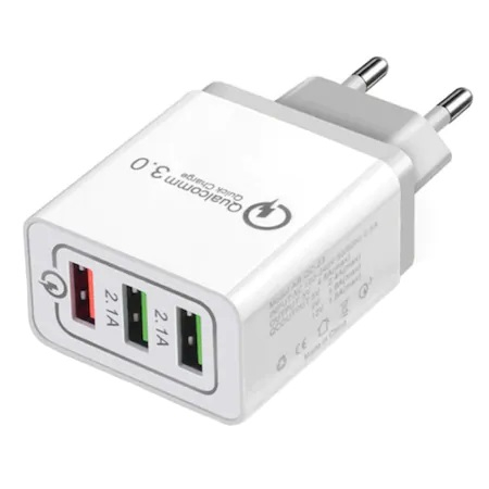 Incarcatoare telefoane - Incarcator priza 3x USB,incarcare rapida 3.0 - Alb