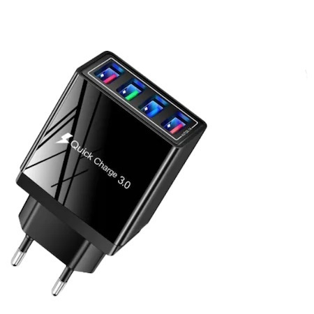 Incarcatoare telefoane - Incarcator priza,incarcare rapida 3.0 cu 4x USB - Negru