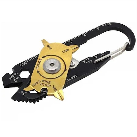 Unelte & Scule Garaj - Inel cheie carabina, breloc de precizie multifunctional, multitool 20in1