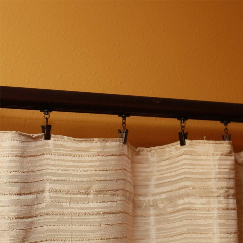 Inel metalic cu clema de agatat pentru perdele, draperii, diametru 22 mm - Bronz [3]