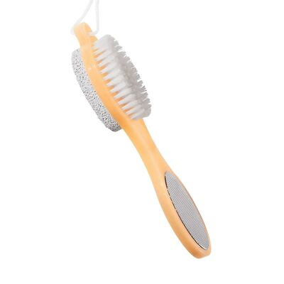 COSMETICE - Instrument pedichiura 4-in-1, pentru ingrijirea talpilor, cu perie, piatra ponce, pila metalica si suprafata de netezire, exfoliere si indepartare piele uscata