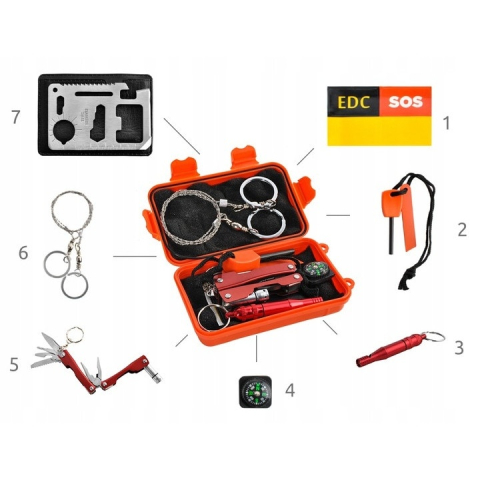 Instrumente multifunctionale de supravietuire in caz de urgenta, 7 in 1 – kit compact pentru camping, drumetii si aventuri in natura [4]