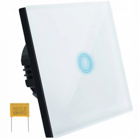 Diverse - Intrerupator tactil din sticla, LED, sarcina maxima 300W - Alb