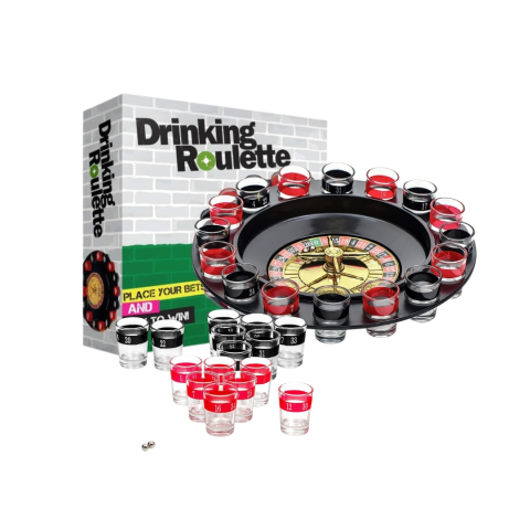 JOCURI ȘI JUCĂRII - Joc de baut tip ruleta cu shot, 30cm, rosu/negru