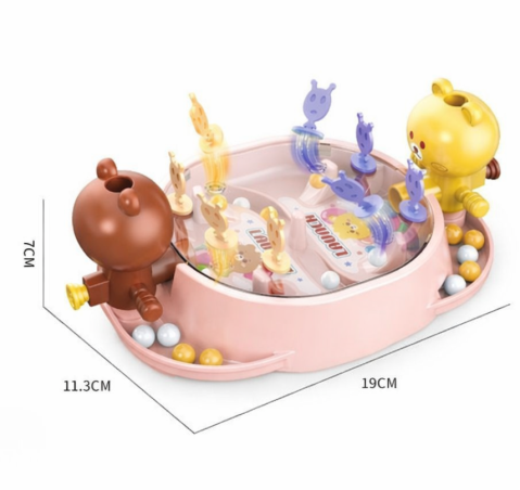 Joc de masa interactiv pentru copii, 19 x 7 x 11.3 cm, ursuleti, 2 jucatori, mecanic, portabil, din ABS, +5 ani [2]