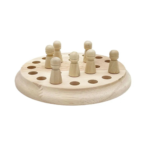 Joc de memorie Montessori din lemn, multicolor, tabla rotunda 17 cm, 24 pioni si zar colorat, joc educativ pentru dezvoltarea atentiei si memoriei, 4 ani+ [10]