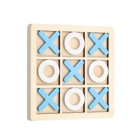 Joc educativ din lemn X si 0 + 100 betisoare colorate, set invatare numarare copii, dezvoltare logica si coordonare [2]