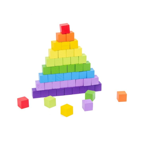 Joc educativ pentru copii, montessori, interactiv, tabla inmultirii, lemn, 81 piese, 19x19 cm, multicolor [7]