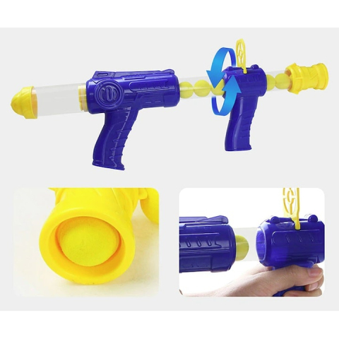 Joc interactiv de tras la tinta pentru copii, ratoi XXL cu ecran LED pentru scor, 1 pusca si 10 bile din spuma, functionare cu aer, dezvoltarea coordonarii si competitiei, multicolor [6]
