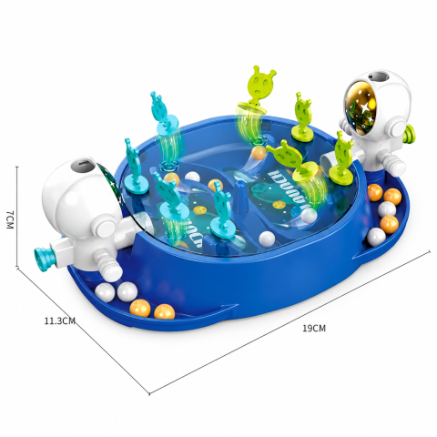Joc interactiv pentru copii, albastru, 19 x 7 x 11.3 cm, masa cu astronauti, 2 jucatori, mecanic, portabil, din ABS, +5 ani [2]