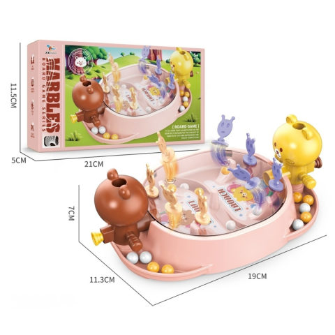 Joc interactiv pentru copii, de masa, portabil, ursuleti, 2 jucatori, 19 x 7 x 11.3 cm, roz [3]