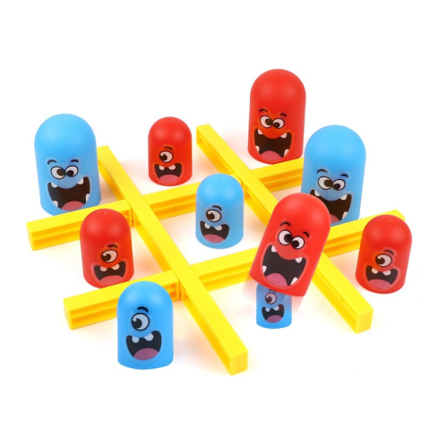 Joc Interactiv Tic Tac Toe Gobble, 18 Piese, 2 Jucatori, Joc Educativ de Strategie si Logica pentru Copii +3 Ani, 21.5 x 4 x 10 cm, Albastru/Rosu [7]