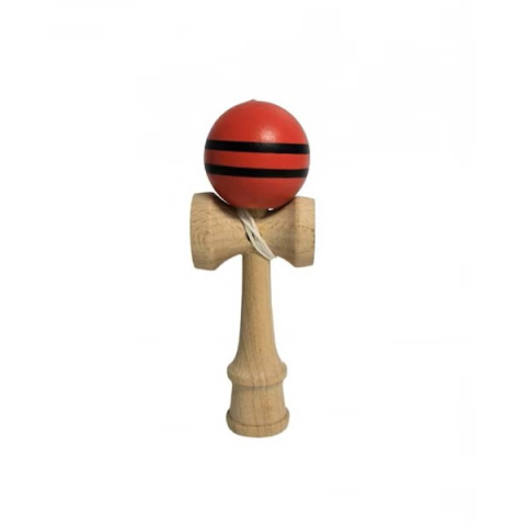 Joc mini Kendama multicolor 12 cm din lemn, bila cu snur [4]
