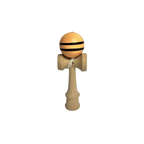 Joc mini Kendama multicolor 12 cm din lemn, bila cu snur [3]
