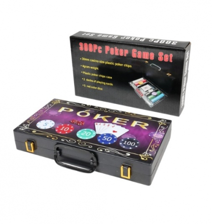 Jocuri de remy - Joc Poker cu servieta din plastic inclusa, 300 jetoane
