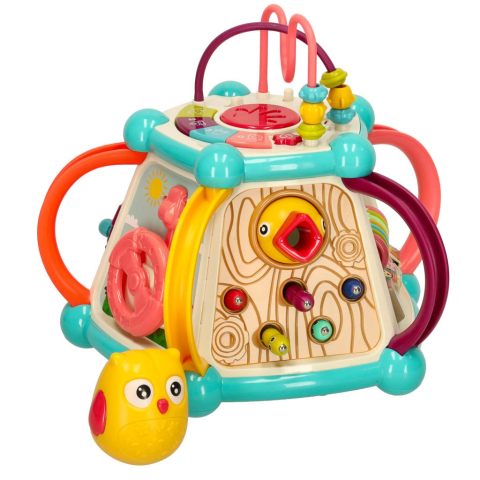 Jucării educative - Jucarie educativa, tip cub, 7 in 1, functii multiple, plastic, 26 cm x 26 cm x 21 cm, multicolor