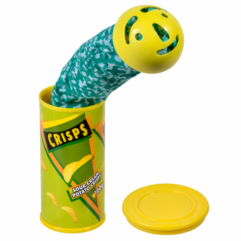 JOCURI ȘI JUCĂRII - Jucarie farsa sarpe surpriza in cutie de chips, verde si galben