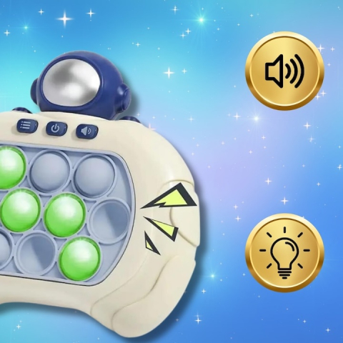 Jucarie interactiva antistres cu sunete si lumini Pop-It Blue Astronaut – joc electronic de indemanare si relaxare pentru copii si adulti [3]