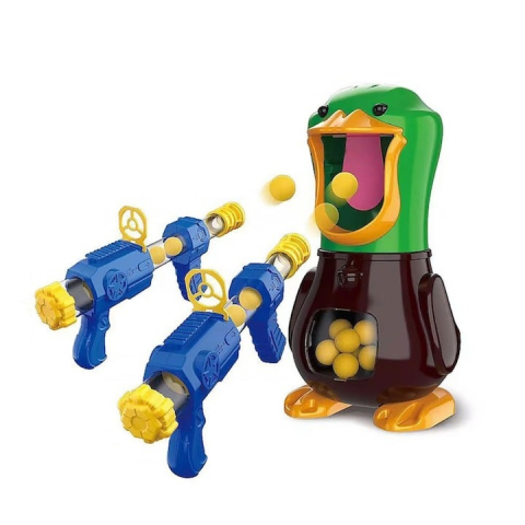 Jucarie interactiva pentru copii, set 2 pistoale, 24 bile, afisaj electronic pentru scor, model ratusca, 29 x 16 cm [6]