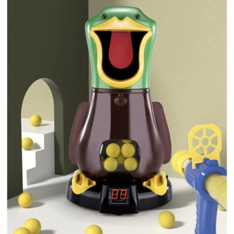 Jucarie interactiva pentru copii, set 2 pistoale, 24 bile, afisaj electronic pentru scor, model ratusca, 29 x 16 cm [5]