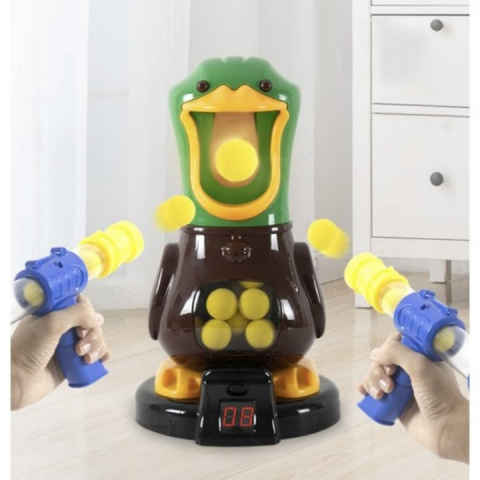 Jucarie interactiva pentru copii, set 2 pistoale, 24 bile, afisaj electronic pentru scor, model ratusca, 29 x 16 cm [2]