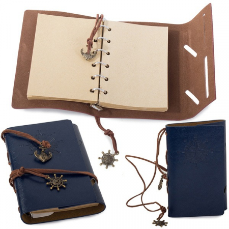 Jurnal de calatorie Vintage, 150x100 mm, A6 - Albastru [2]