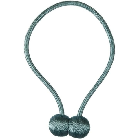 Kit 2 accesorii magnetice pentru prinderea perdelelor si draperiilor, snur textil, 44 cm, verde menta [3]