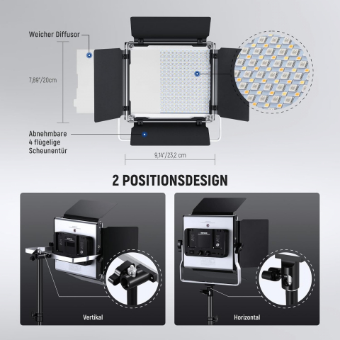 Kit 2 Panouri Neewer RGB PRO 660 LED, trepiezi reglabili 200 cm, gentute de transport incluse [2]
