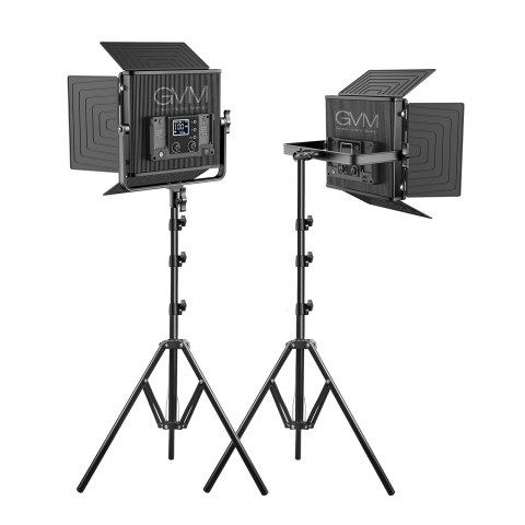 Kit 2 Panouri RGB, GVM 50RS, 384 LED, trepiezi 200 cm inclusi, geanta transport si accesorii [2]