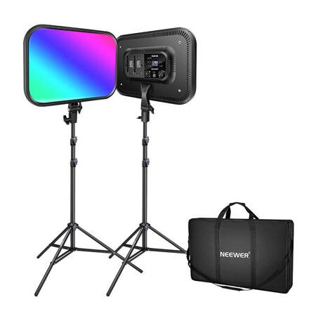 Panouri Led - Kit 2 panouri Neewer, RGB LED, 2500-8500K, 60W, trepiezi 200 cm, geanta pentru transport inclusa